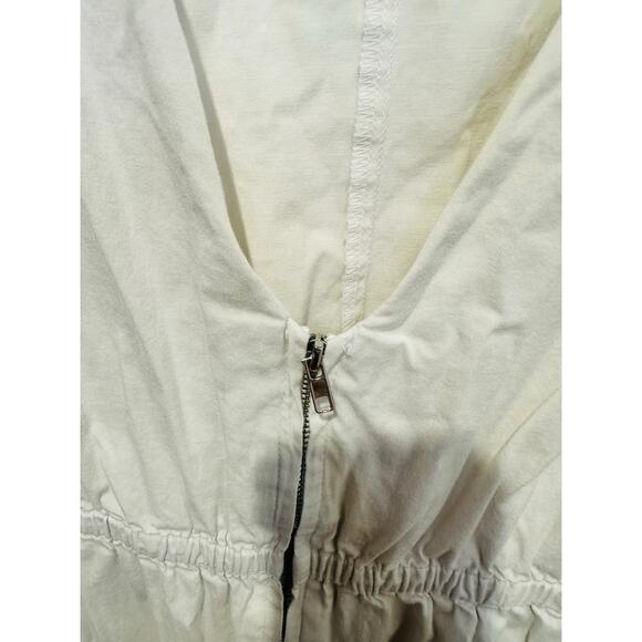 AREA STARS White Cotton Waist Cinching Sleeveless Jean A-Line Dress Size Large - Picture 12 of 14